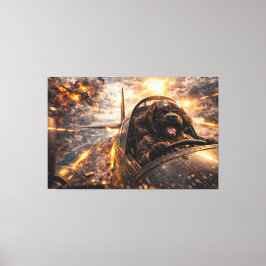 Luxe Cockapoo Muurkunst – Aviation Dog Modern Canvas Afdruk