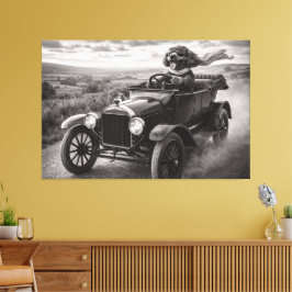 Luxe Cockapoo Muurkunst- Vintage Canvas Kunst