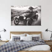 Luxe Cockapoo Muurkunst- Vintage Canvas Kunst (Insitu (Slaapkamer))