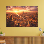 Luxe Cockapoo Muurkunst – Zonsondergang in Parijs Canvas Afdruk (Insitu (Woonkamer))