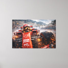 Luxe Cockapoo Racing Canvas – Cineramische Honden Afdruk
