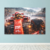 Luxe Cockapoo Racing Canvas – Cineramische Honden Afdruk (Insitu (Houten vloer))