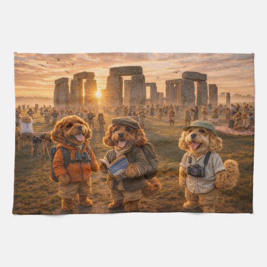Luxe Cockapoo Stonehenge Theedoek (Horizontaal)
