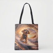 Luxe Cockapoo Surf – Ocean Dog Art Tote Bag (Voorkant)