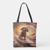 Luxe Cockapoo Surf – Ocean Dog Art Tote Bag (Achterkant)