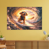 Luxe Cockapoo Surfdoek – Ocean Dog Art Canvas Afdruk (Insitu (Woonkamer))