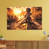 Luxe Cockapoo Venetiaanse Gondel Wand Kunst Canvas Afdruk (Insitu (Woonkamer))
