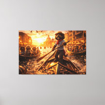 Luxe Cockapoo Venetiaanse Gondel Wand Kunst Canvas
