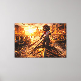 Luxe Cockapoo Venetiaanse Gondel Wand Kunst Canvas Afdruk