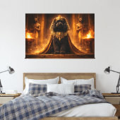 Luxe Cockapoo-wandkunst – Egyptische farao Stout Canvas Afdruk (Insitu (Slaapkamer))