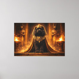 Luxe Cockapoo-wandkunst – Egyptische farao Stout Canvas Afdruk