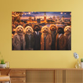 Luxe Cockapoo-wandkunst – London Evening Art Canvas Afdruk (Insitu (Woonkamer))
