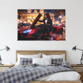 Luxe Cockapoo-wandkunst – Monaco High Life Canvas Afdruk (Insitu (Slaapkamer))