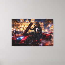 Luxe Cockapoo-wandkunst – Monaco High Life Canvas Afdruk