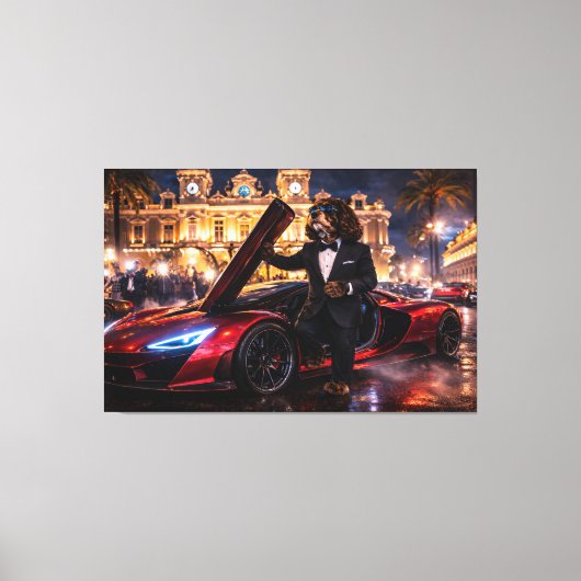 Luxe Cockapoo-wandkunst – Monaco High Life Canvas Afdruk (Voorkant)