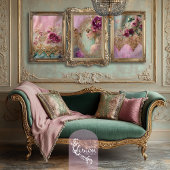 Luxe Collage, Mix Media Portret Bloemen Tissuepapier