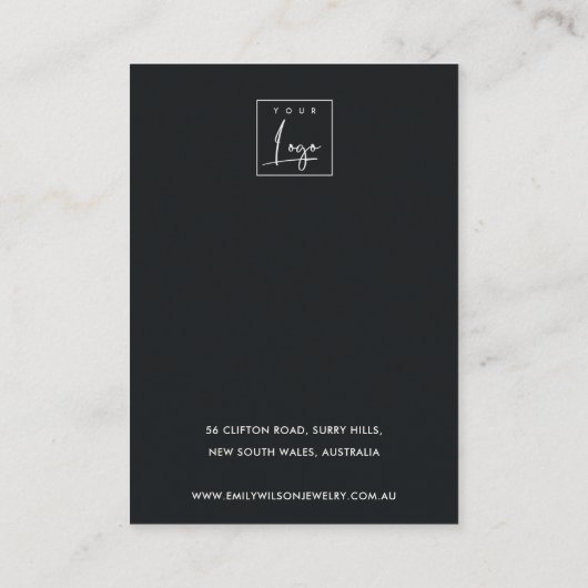 LUXE COPPER FOIL BRUSH STROKE STUD EARRING DISPLAY VISITEKAARTJE (Achterkant)