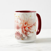 Luxe Coquette Rococo Bloemhart Roze Mok (Voorkant rechts)