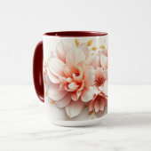 Luxe Coquette Rococo Bloemhart Roze Mok (Voorkant links)