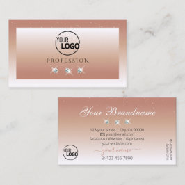 Luxe Coral White Ombre Sparkle Diamonds voegt Logo Visitekaartje