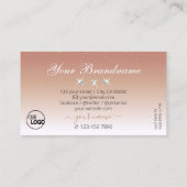 Luxe Coral White Ombre Sparkle Diamonds voegt Logo Visitekaartje (Achterkant)