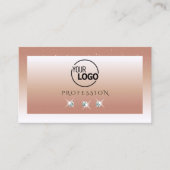 Luxe Coral White Ombre Sparkle Diamonds voegt Logo Visitekaartje (Voorkant)
