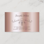 Luxe Corner Borders Ornamental Roos Gold Visitekaartje (Achterkant)