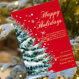 Luxe Corporate Snow Evergreen Vakantie Folie Kaart