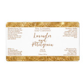 Luxe Cosmetica Label - Wit & Goud Glitter (Voorkant)