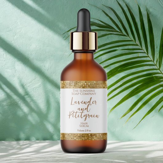 Luxe Cosmetica Label - Wit & Goud Glitter