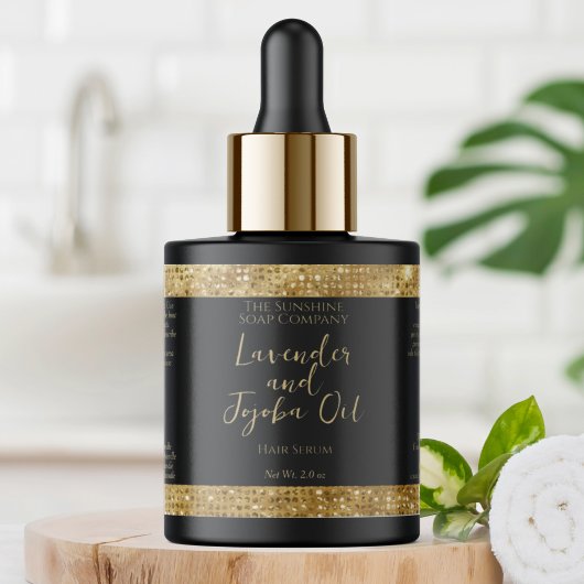 Luxe Cosmetica Label - Zwart & Goud Glitter