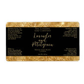 Luxe Cosmetica Label - Zwart & Goud Glitter (Voorkant)