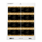 Luxe Cosmetica Label - Zwart & Goud Glitter (Full Sheet)