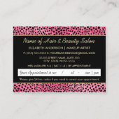 Luxe Cosmetologie Roze Cheetah Afspraak afdrukken Afsprakenkaartje (Achterkant)