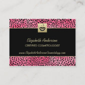 Luxe Cosmetologie Roze Cheetah Afspraak afdrukken Afsprakenkaartje (Voorkant)