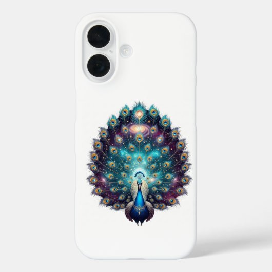 Luxe Cosmic Peacock iPhone Case (Achterkant)