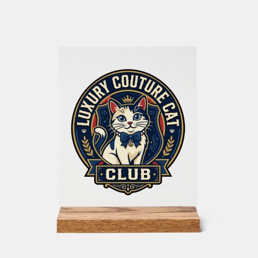 Luxe Couture Kat Kat Moeder Cadeau Idee - Luxe Cou Acryl Bord (Voorkant)