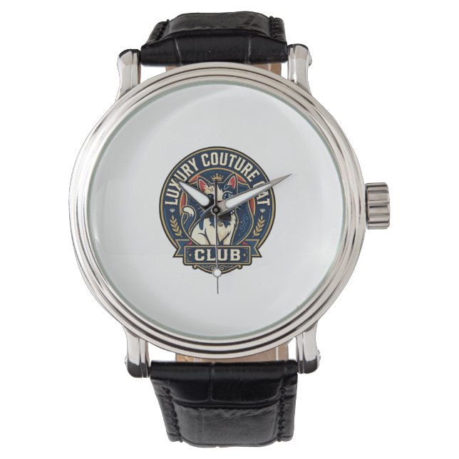 Luxe Couture Kat Kat Moeder Cadeau Idee - Luxe Cou Horloge (Voorkant)