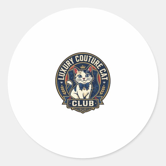 Luxe Couture Kat Kat Moeder Cadeau Idee - Luxe Cou Ronde Sticker (Voorkant)