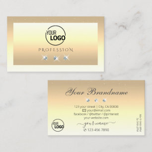 Luxe Cream Beige Ombre Sparkle Diamonds voegt Logo Visitekaartje