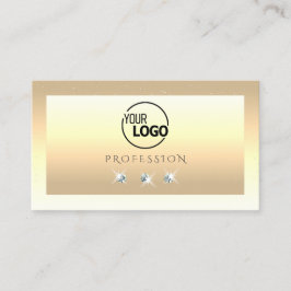 Luxe Cream Beige Ombre Sparkle Diamonds voegt Logo Visitekaartje