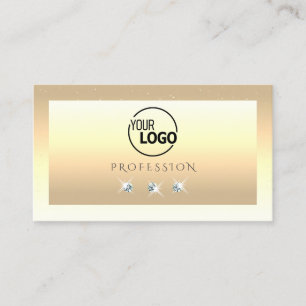 Luxe Cream Beige Ombre Sparkle Diamonds voegt Logo Visitekaartje