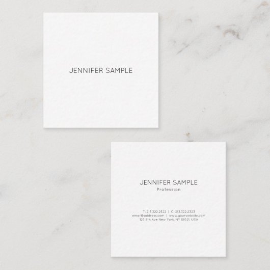 Luxe Creatief Modern Minimalistisch Ontwerp Duidel Vierkante Visitekaartje (Voorkant / Achterkant)