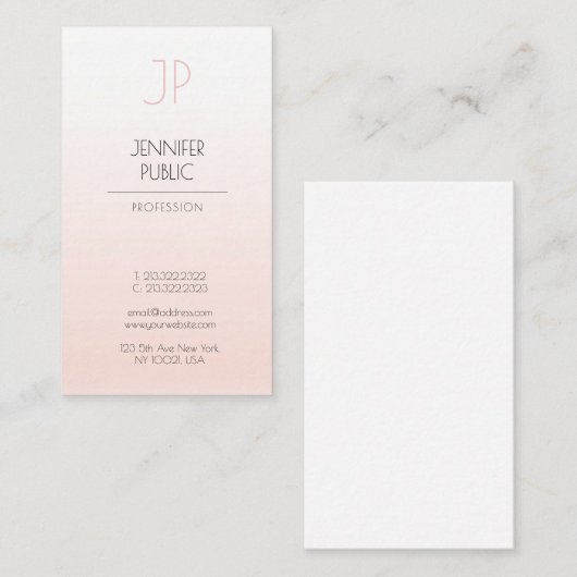 Luxe creatieve ontwerpminimalistische monogram visitekaartje (Voorkant / Achterkant)