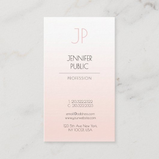 Luxe creatieve ontwerpminimalistische monogram visitekaartje (Voorkant)