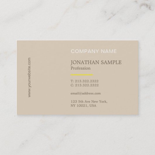 Luxe Creative Modern Design Professional Plain Visitekaartje (Achterkant)