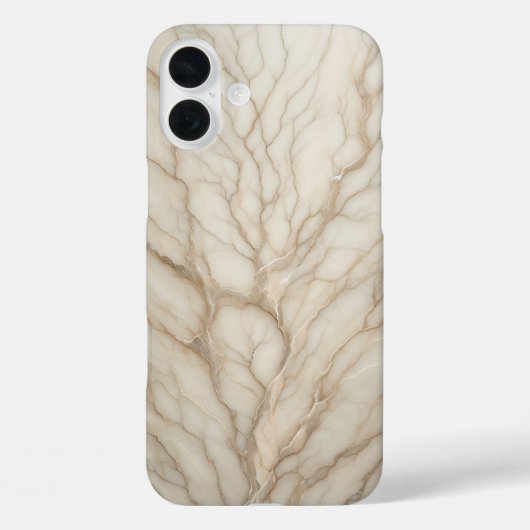 Luxe Crème Beige Marmeren Hoes Elegante Boomstruct (Achterkant)