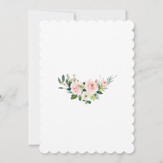 Luxe Crème Blush Bloem Goud Kruis Bevestiging Kaart (Achterkant)