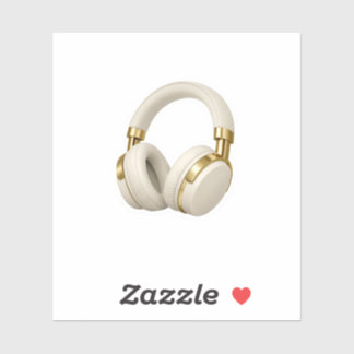 Luxe Crème Draadloze Koptelefoon Sticker Modern Va