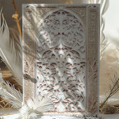 Luxe Crème & Goud Islamitisch Bruiloft Arabesque Kaart